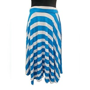 NWT Bench Clothing Lightweight Cotton Mix Striped Midi Skirt Blue & White Small